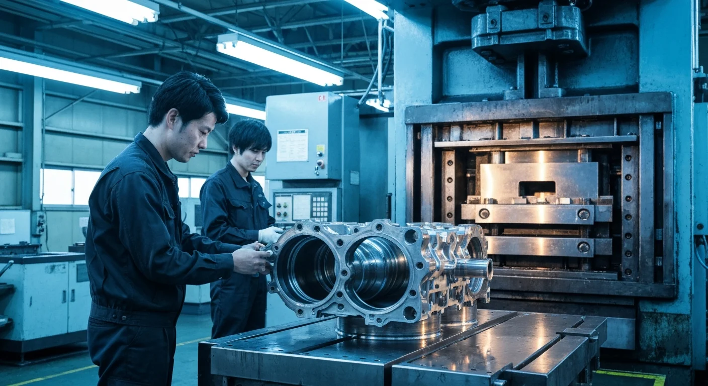 鍛造設備と加工設備が稼働する工場内の広い作業エリア